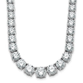 14k White Gold 50 7/8 carat Lab Grown Diamond VS/SI+ G+ Complete Round 20 inch Graduated Tennis Necklace